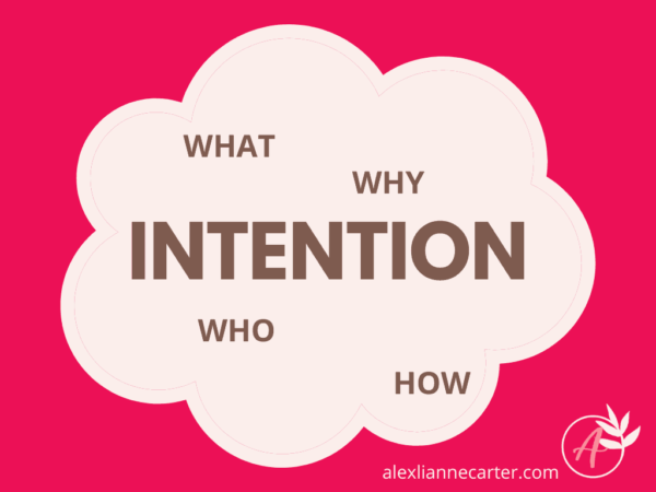 What is an example of an intention? These 4 words: The WHAT, the WHY, the WHO, and the HOW of your goal